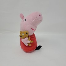 Ty Beanie Baby 2016 &quot;PEPPA PIG&quot; With Teddy Bear 8&quot; Tall Stuffed Plush Toy - $9.89