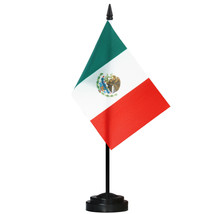 ANLEY Mexico Deluxe Desk Flag Set - 6 x 4 Inch Miniature Mexican Desktop... - £5.51 GBP