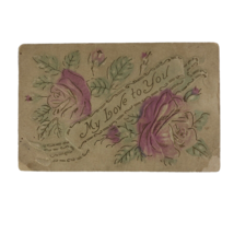 Antique 1912 Valentine&#39;s Day Postcard Flowers Love to You Frohna Missouri - £5.28 GBP