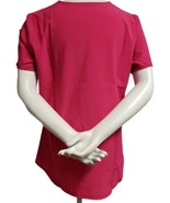 Scrubstar Women&#39;s Seasonal Solid Contrast V-Neck Scrub Top Wild Strawber... - £11.72 GBP