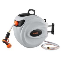 Retractable Hose Reel Water Hose Reel 100&#39;x1/2&quot; 180° Swivel Wall-Mounted... - $109.06