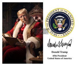 President Donald Trump As Santa Claus Christmas Presidential Seal 8X10 Ai Photo - £6.63 GBP