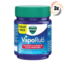 3x Jars Vicks VapoRub Menthol, Camphor &amp; Eucalyptus Oil Cough Suppressant | 50ml - £15.91 GBP