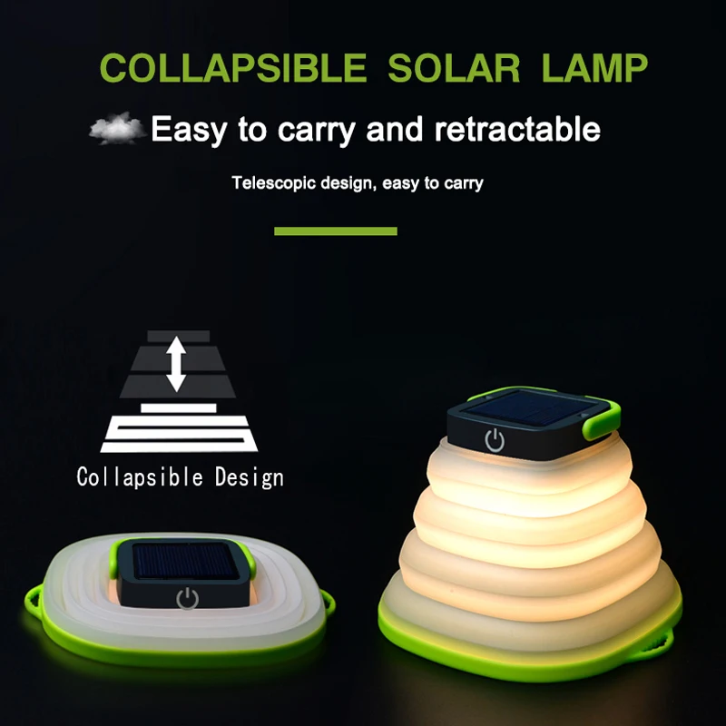 House Home Solar Tent Camp Light Camping Portable Lantern Torch Rechargeable Fol - £37.80 GBP