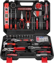 120 Piece Tool Set General Hand Tool Kit with Plastic Toolbox Storage Case - £106.38 GBP