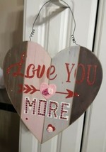HEART VALENTINE PRIMITIVE WOOD PLANK LOOK. THICKVENEER PANEL ON  FAUX WO... - $16.49