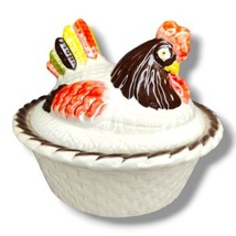 Metlox Poppytrail Red Rooster Hen on Nest Covered Dish Provincial Vernon Vintage - £45.49 GBP