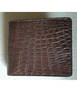 Men Luxury Brown Handmade Crocodile Alligator Belly Skin Genuine Leather... - $195.99