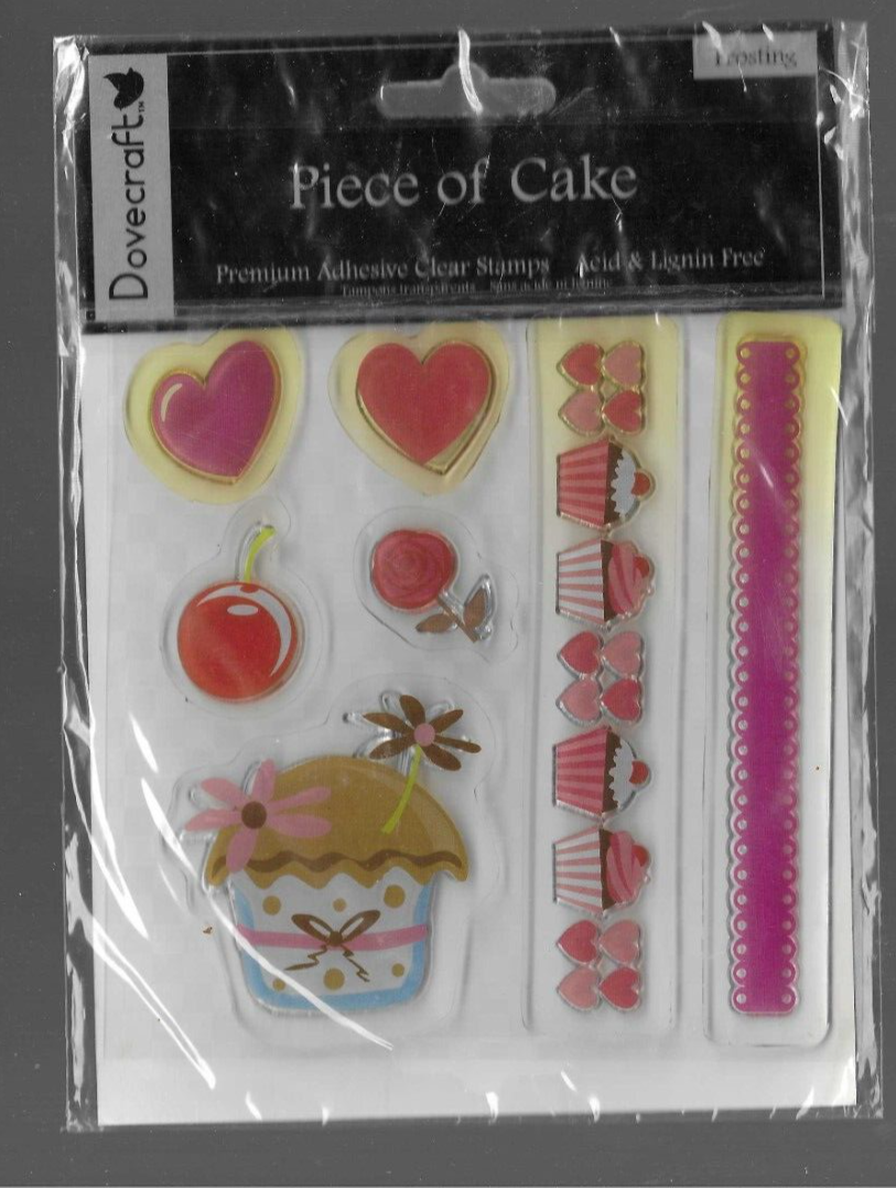 Dovecraft. Piece of cake Stamp Set. App 12x13cm. Stamping Cardmaking Crafts - $7.39