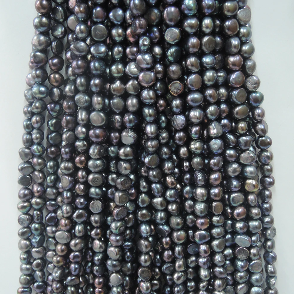 pearl beads,7-8 mm 100% Real freshwater loose pearl ,black color pearl ,baroque - £17.07 GBP