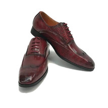 Antonio Cerrelli Elite Men&#39;s Red Dress Shoes Wingtip Gator Print Sizes 8... - £42.95 GBP