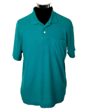 Claybrooke Shirt Men&#39;s Size Large Teal Classic Polo  Pique Knit Short Sl... - $13.46