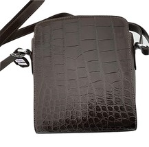 UNISEX Brown Crocodile Genuine Leather BAG Handbag Bag/ Holster/ Shoulder Bag - £159.49 GBP
