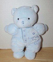 Carters Just One Year Plush Teddy Bear Rattle blue Sweet Baby Boy stars ... - $10.39