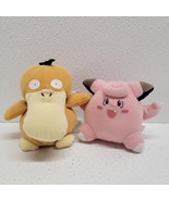 Vintage Pokemon Psyduck &amp; Clefairy Beanbag Plush 1998 Nintendo Hasbro - $29.60