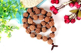 Lord SHIVA ANTIQUE POWERFULL 5 MUKHI RUDRAKSHA RARE POOJA MALA Succes We... - $77.69