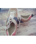MAURICES LADY&#39;S SNEAKERS SHOE&#39;S 8.5  M  ROUND TOE BLUSH PINK GRAY OFF GRAY - $21.78