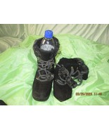 Faded Glory Boots Women&#39;s Puck Combat Boots Black Lace Up Fur High Top S... - €7,75 EUR