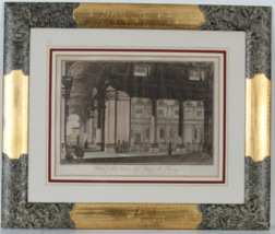 &quot;Veduta dell&#39;Interno Degli Uffizi de Firenze&quot; Colored 19th Century Engraving - £543.03 GBP