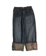 Lil Bratz Youth Girl&#39;s 7 Blue Denim Jeans Cuffed Elastic Waist Pockets E... - £8.83 GBP