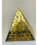 Gold Egyptian Pyramid Jewelry Box, Magnetic Hieroglyphic Decor, Ancient ... - $35.99