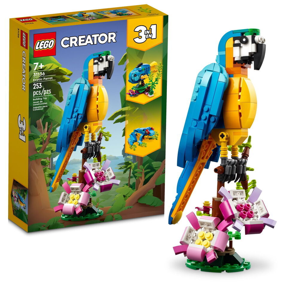 LEGO Creator 3 in 1 Exotic Parrot to Frog to Fish Animal Figures Buildin... - $46.28