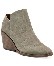Lucky Brand Women&#39;s Saucie Block-Heel Ankle Booties Fossilized Jupiter B4HP - £48.51 GBP
