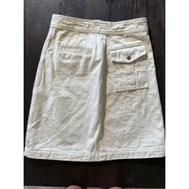 L.L. Bean Cream Colored Denim Skirt 4 Pockets With Zipper Closure - $21.78