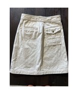 L.L. Bean Cream Colored Denim Skirt 4 Pockets With Zipper Closure - £17.35 GBP