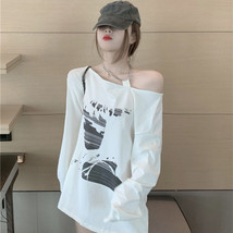 KOSAHIKI Cargo Girl Off  Hoodies Women Printed Casual Y2k Sweatshirt 2022 Spring - £72.44 GBP