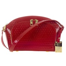 AURA Italian Made Genuine Red Patent Embossed Leather Small Crossbody Bag Purse - £313.60 GBP