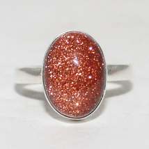 Beautiful RED GOLDSTONE Gemstone Ring, Birthstone Ring, 925 Sterling Silver Ring - £22.37 GBP