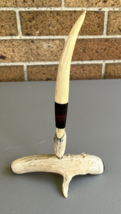 Vintage Deer Antler Pen And Pen Stand *READ - £23.84 GBP