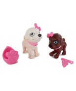2007 Barbie Taffy Dog &amp; Puppies Dog Figure Bottle Holder Pink Collar M4215 - $93.09 MXN