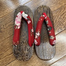 Japanese Geta Traditional Wooden Shoe Girls 4 Red Anime Cosplay Wood Sandal 19.5 - £22.44 GBP