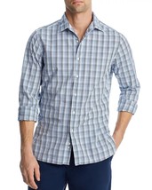 The Men&#39;s Store at Major Dept Store Casual Stretch Plaid Slim Shirt Blue-2XL - £26.23 GBP