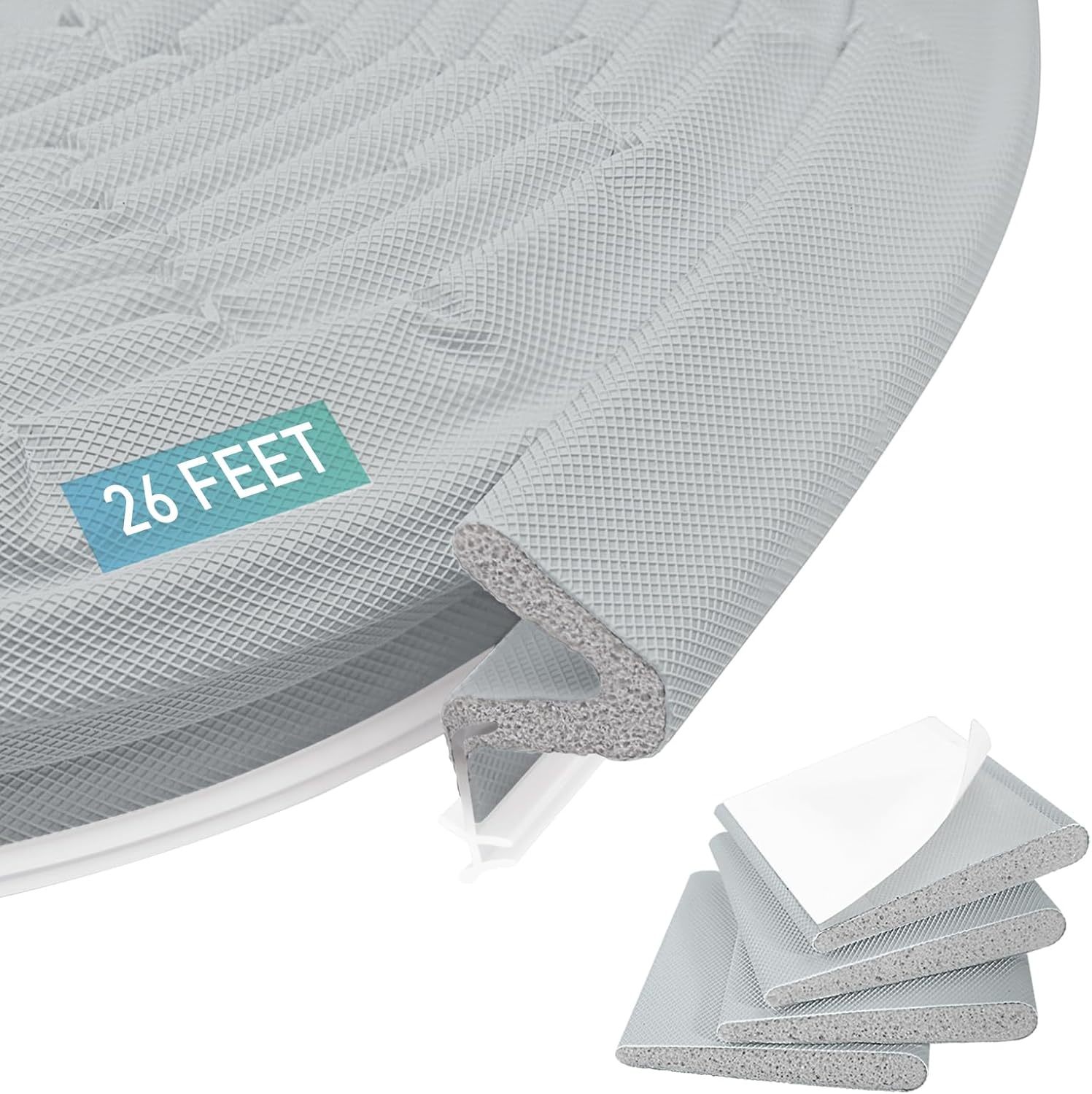 Weather-Stripping Door Seal Measuring 21 Feet, V-Shaped Q-Foam Kerf, Gray. - $44.95