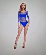 Fishnet Long Sleeve Bnodyystockings Bodysuits Tights Blue - £7.00 GBP