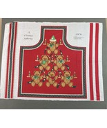 A Christmas Gathering Apron Cut &amp; Sew Panel Bears Hearts Wamsutta Hallmark - $7.80