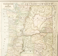1883 Antique Map Oregon Washington Victorian Political Bi-Fold USA E90F3 - $554.45 MXN