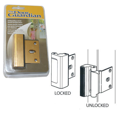 Childproof Deadbolt for Inward Swinging Doors - Brass Finish - $18.50