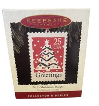 1995 Hallmark Keepsake Ornament U.S. Christmas Stamps With Display Stand - $4.24