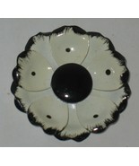 Vintage Black/White Enamel Flower Brooch Pin Costume Jewelry Made in Ger... - $12.18 CAD