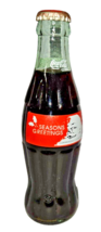 VTG Coca Cola Christmas 1990s Coke Bottle Seasons Greetings 8oz Glass Bottle - £9.35 GBP