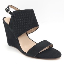 H By Halston Women Wedge Heel Slingback Sandals Mckenzie Size US 7.5M Black - £17.50 GBP