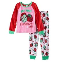 Girls Pajamas Christmas BUT 1st PRESENTS 2 Pc Pink Top Pants Fleece- 10 - $20.79