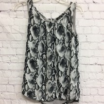 Apt. 9 Womens Tank Top Gray Black Snake Print Sleeveless Scoop Pleated Zipper XS - $5.93