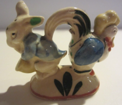Vintage Singing Chicken &amp; Rabbit On Saxophone Salt and Pepper One Piece Japan - £41.14 GBP
