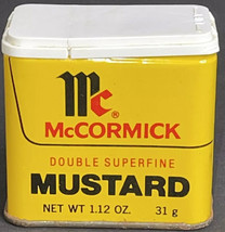 Vintage 4 oz McCormick Baltimore MD Double Superfine Mustard Tin 1977 - $3.75