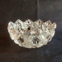 Frosted Glass Bowl Glass Serving Bowl Starburst Pattern - $35.00